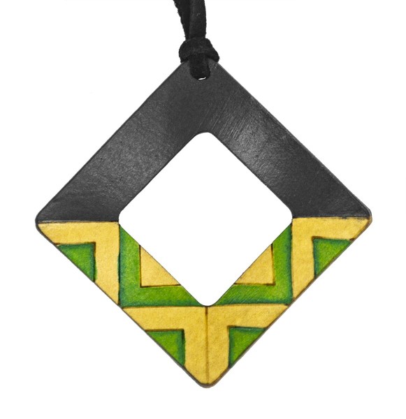 Halskette geometrisch grün
